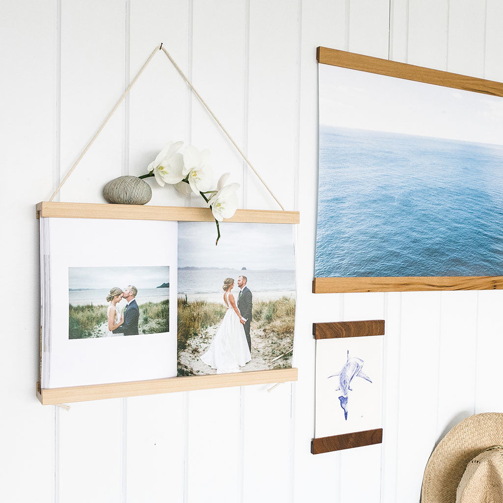 Collection of unique frames made from sustainable Australian timber by Corner Block Studio