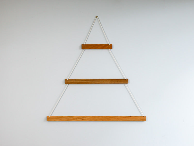 Mix blonde reclaimed hardwood and white cotton cord