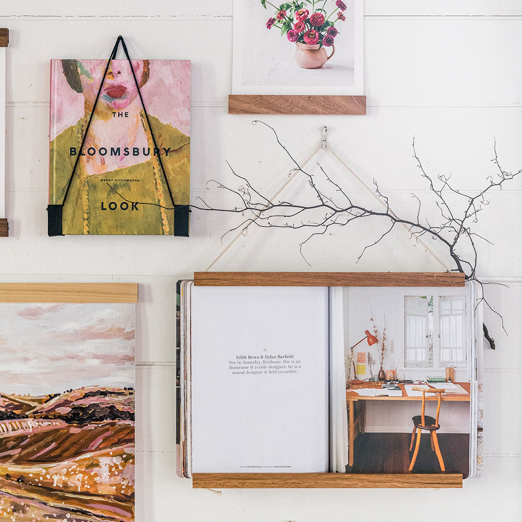 Corner Block Studio frames collection featuring the Book Frame and Harness and Pressi Frame for Prints and Photographs