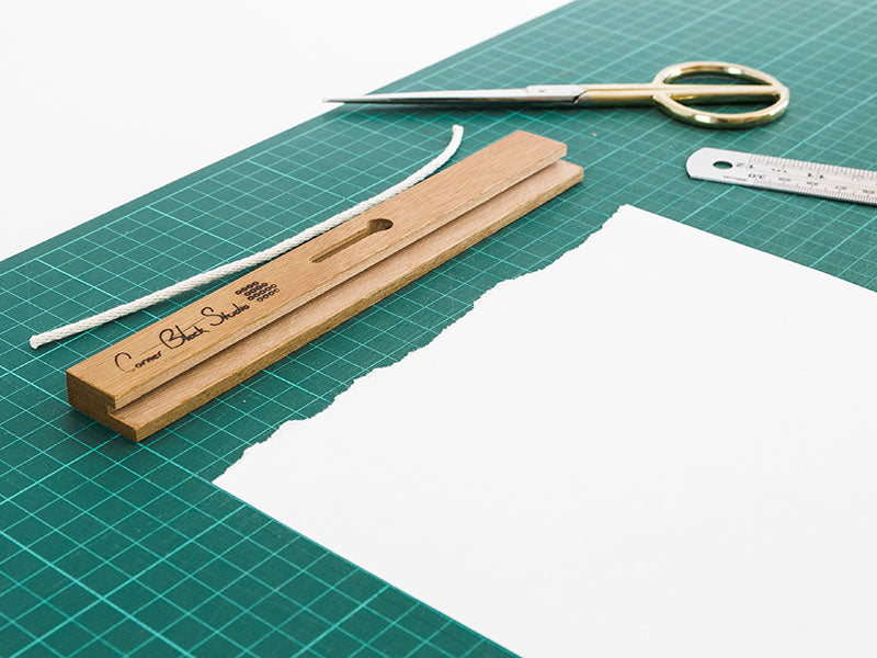 Instructions for framing art with ripped or wonky edges in the Pressi Frame by Corner Block Studio